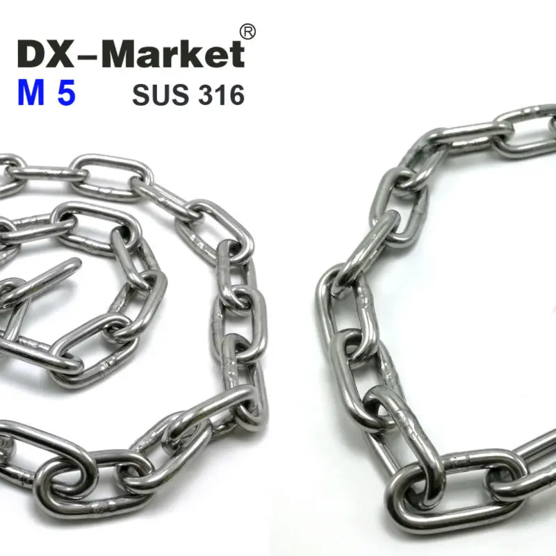 5 мм цепи, 2 м, 316 нержавеющая сталь подъемные цепи, sus316 цепи из нержавеющей стали