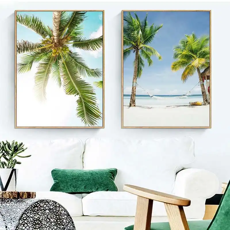 Nordic Simple Palm Tree Art Print Nature Poster Landscape Canvas