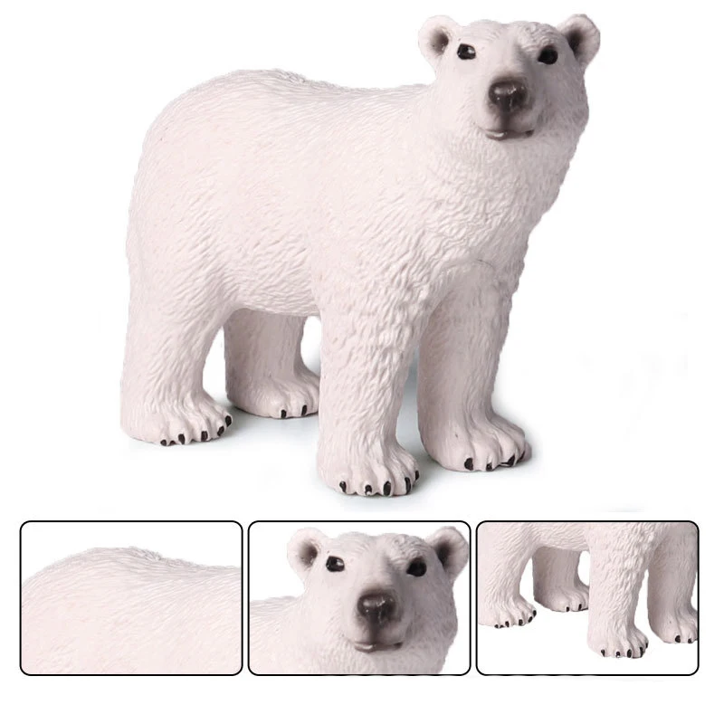 Action&Toys Figure Wildlife Animal Adult Polar Bear PVC Model Collectible Doll Figure Collection