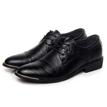 2018 Novos Sapatos de Negócios Dos Homens Sapatos de Couro Preto PU Homens Lace-up Vestido de Casamento Calçados para Homens Zapatos Hombre, tamanhos 38-44
