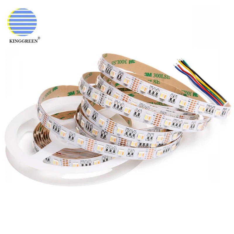 #cheap 5mX Hot sales 24V RGB+CW+WW 5 in 1 color CCT dimmable flexible LED strip light for home decorate free shipping