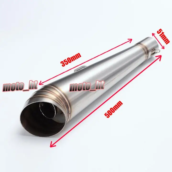 

GZYF Universal for Motorcycle 51mm Inlet Exhaust Pipe Total 500mm Stainless Steel