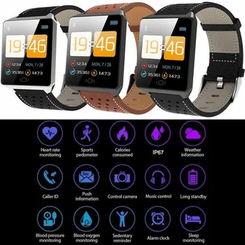 

New CK19 Sports Smart Watch Color Screen Wristband Heart Rate Blood Pressure Monitoring Bluetooth Information Reminder