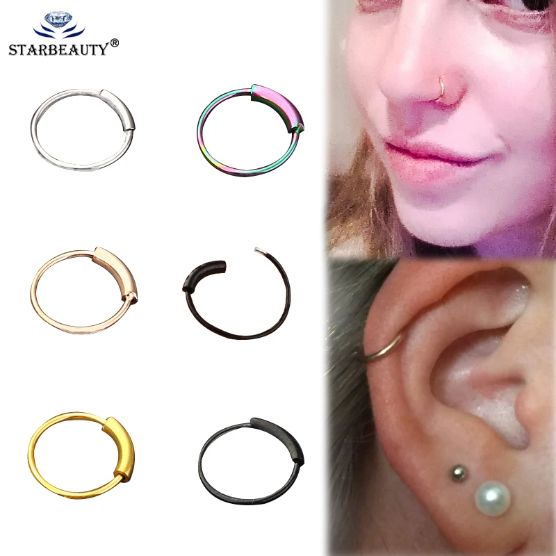 Starbeauty 1pc Septum Ring Universal Piercing Labret Lip Nose Earrings