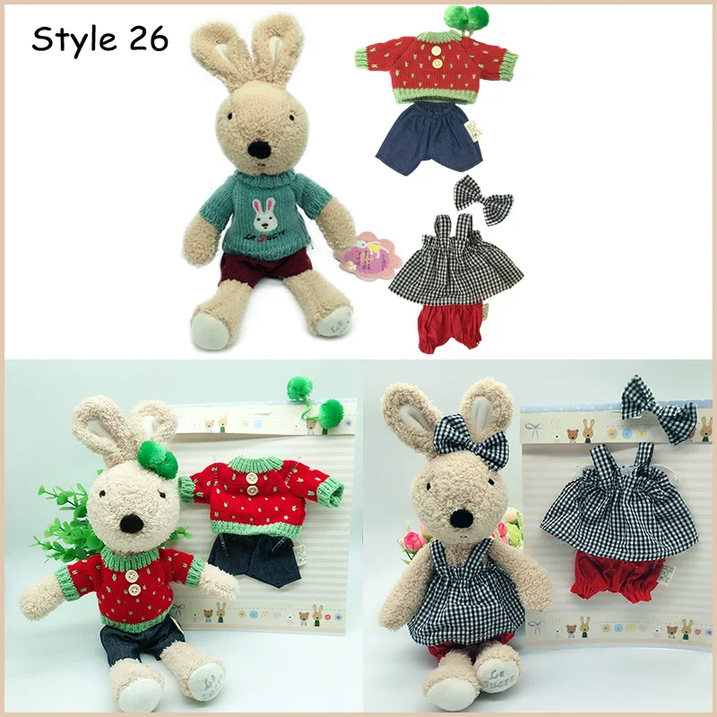 Coelho de Pelúcia Bonecas com Roupas Bicho de Pelúcia Macios para Crianças Presentes para o para o Ano Kawaii Coelho Mudança Brinquedos Meninas Crianças Brinquedos Ano Novo 27 Cheap rabbit plush doll