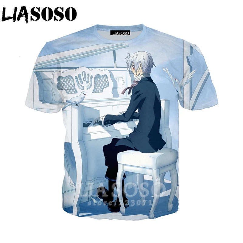 

LIASOSO 2019 Summer New Men Women 3D Print Anime D.Gray Man Short Sleeve T Shirt Fashion Sweatshirt Casual Top Pullover B185-01