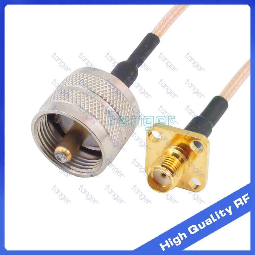 

6inch UHF male plug to SMA female 4hole panel with RG-316 RF Coaxial Pigtail Jumper cable 6" 15cm Tanger High Quality RF cables