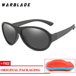 WarBLade не легко ломаются дети TR90 поляризованных солнцезащитных очков Безопасность детей бренд очки Гибкая резиновая Óculos Infantil с коробкой