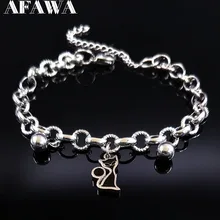 Кошачий эмаль, нержавеющая сталь, браслеты для женщин, бисер, цвет серебра талисман, браслет, ювелирное изделие, маншет, браслет для женщин B18154