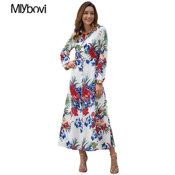 

Floral Print Ruffles Women Dress Long Floral Dress Women 2019 Fashion Spring Winter Long Sleeve Split Maxi Dresses Vestido