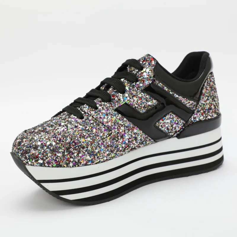 

Hot Spring Autumn Shoes Woman Shallow Lace Up Cozy Flats Bling Superstar Shoes Flat Platform Shoes Mujer Casual Sneakers Tide