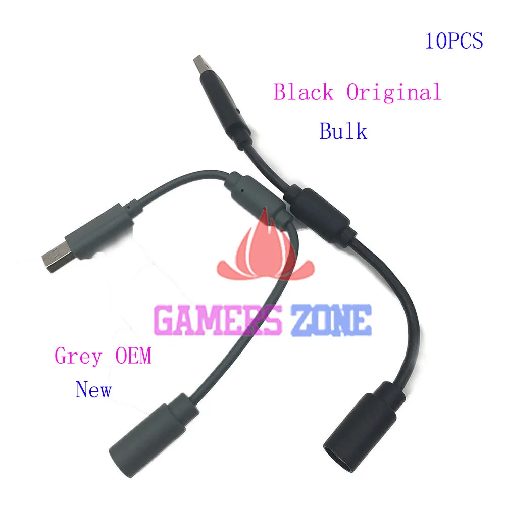 

10PCS Black Grey For XBOX 360 USB Breakaway Cable Lead Cord Adapter For XBOX360 Wired Controller