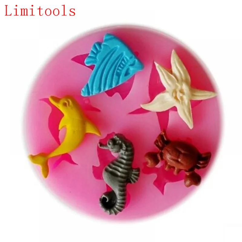 

Beautiful Sea Animal Shape Silicone 3D Mold Cookware Dining Bar Non-Stick Cake Decorating Fondant Soap Mold