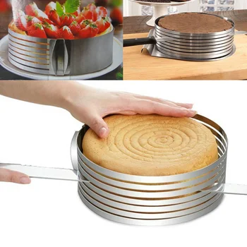 

Cake Tools Adjustable Cake Cutter Slicer Stainless Steel Round Bread Cake Slicer Cutter Mold DIY Baking