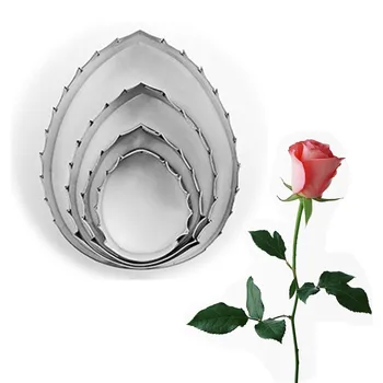 

4Pcs/set Rose Green Leaves Cutting Mold Fondant Print Cookie Cutter Cupcake Baking Mold Kitchen Accessories Cake Tool A801