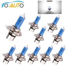 10 Uds bombillas halógenas súper brillante H1 H3 H7 H4 H11 HB3 HB4 HB5 9004, 9005, 9005, 9007 blanco niebla luz 100W 55W coche cabeza de la lámpara 12V