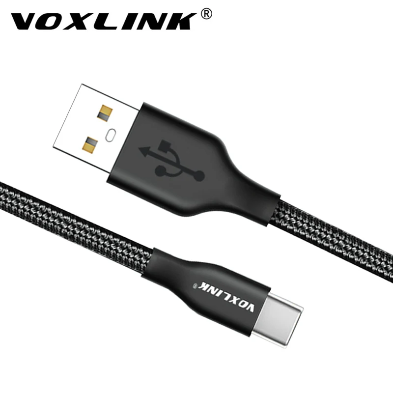 

VOXLINK USB Type C Cable for xiaomi redmi note 7 USB cord Mobile Phone Fast Charging Nylon Braid for Samsung Galaxy S9 S8 Plus