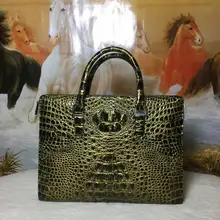 Натуральная кожа крокодила кожаный портфель для ноутбука для мужчин сумка Роскошная aligator кожаная мужская деловая сумка красочная Синяя