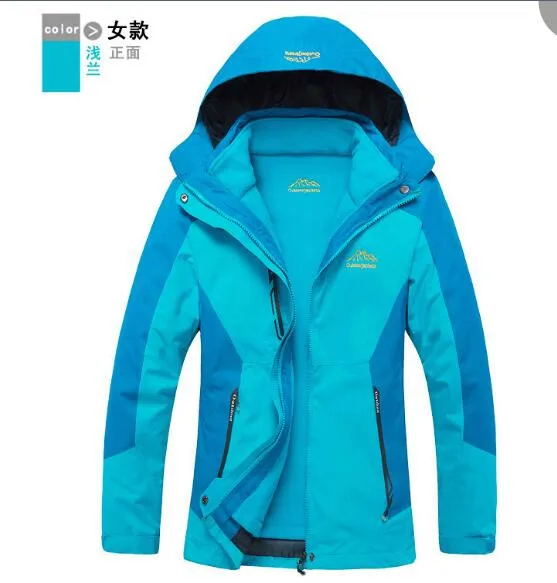Зимняя куртка 3 в 1, Женская ветрозащитная водонепроницаемая куртка для альпинизма, катания на лыжах, кемпинга, охоты, дождя, зимняя спортивная куртка - Цвет: women3