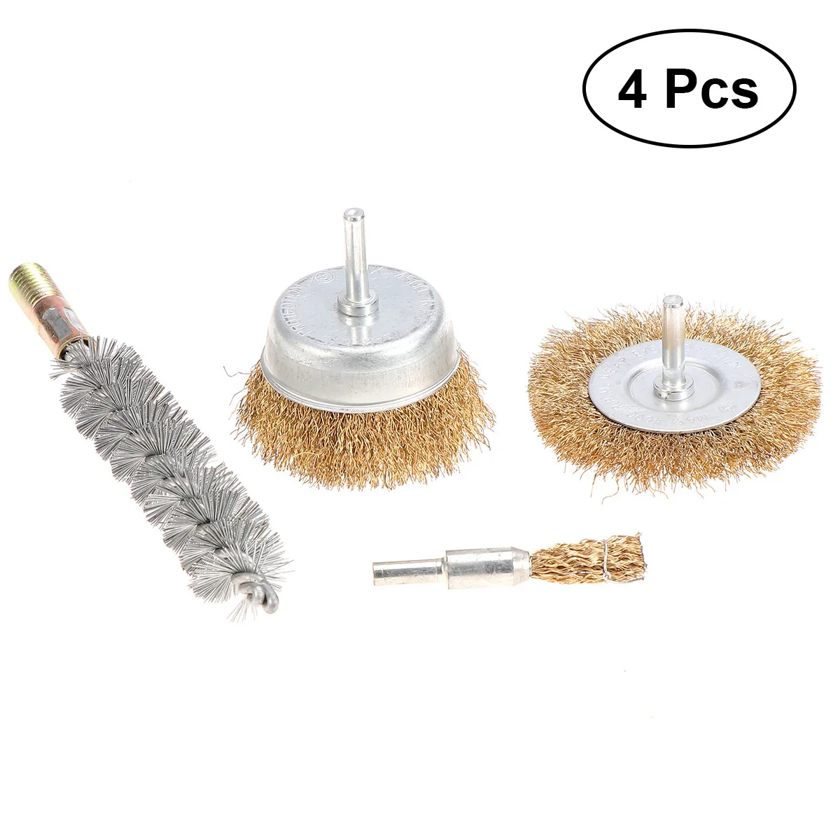 4 Pcs Wire Wheel Brush Set Polishing Brush Rotary Tools for Dremel for