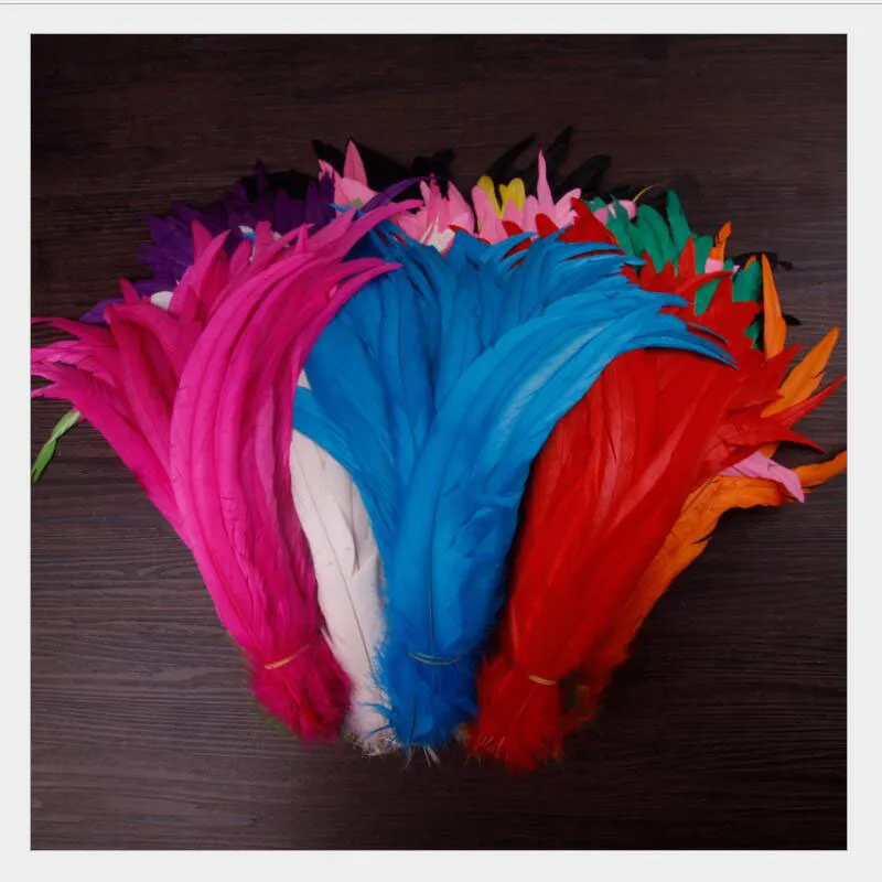 

100 PCS natural rooster tail feather 30-35 cm / 12 to 14 inches wedding decoration feathers