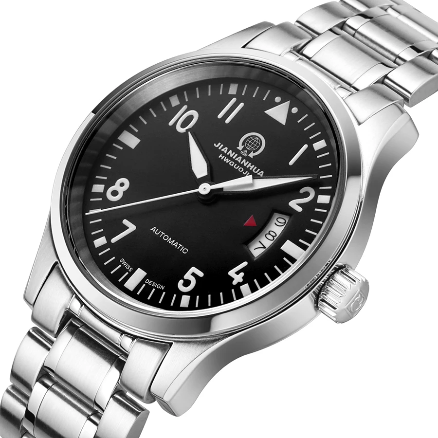 كرنفال الفاخرة التلقائي ووتش الرجال تقويم HD مضيئة ساعات آلية الياقوت 100 m للماء أزياء عارضة الذكور ساعة