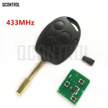QCONTROL Car Remote Key Suit for Ford Fusion Focus Mondeo Fiesta Galaxy FO21 Blade 3 Buttons 433Mhz