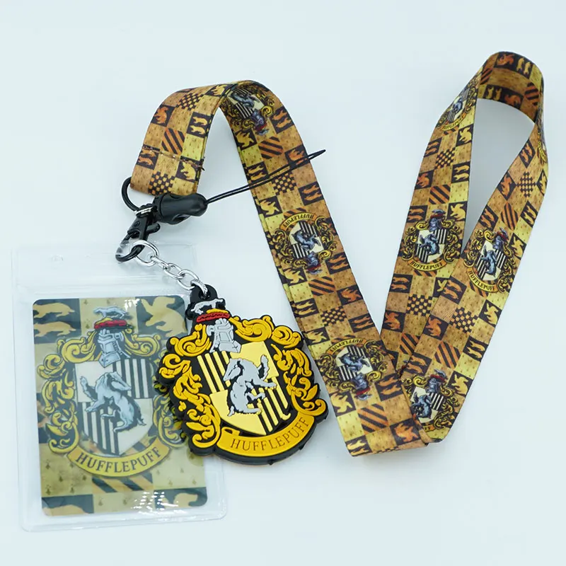 

Hogwarts Hufflepuff Key Chains Neck Strap Lanyards for keys Mobile Phone Straps Rope ID Card Rope Lariat Retro Cosplay Gift 0513