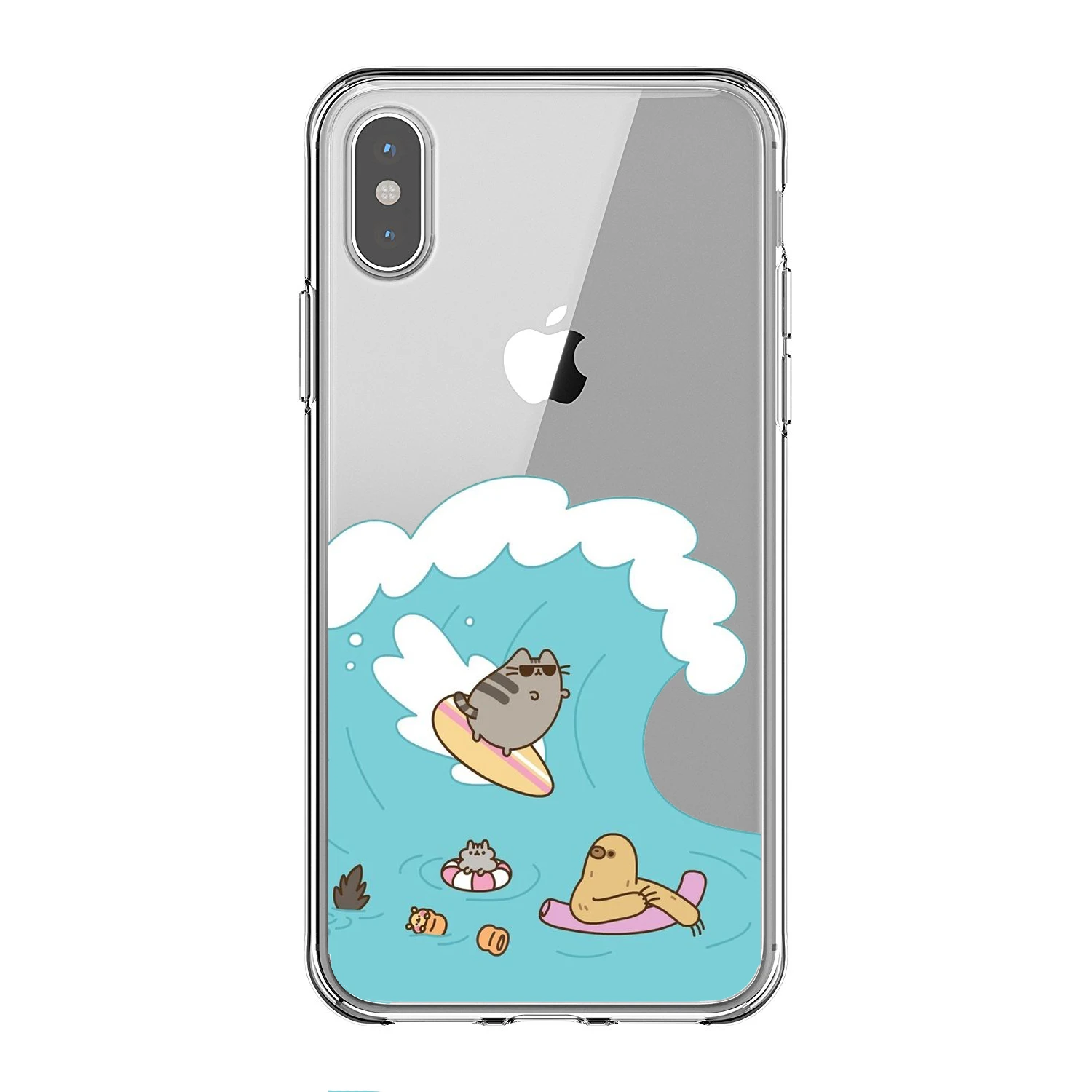 Мягкий ТПУ чехол с мультяшным пухленьким милым котом для iPhone 5 5S SE 6 S Plus 7 8 X XS