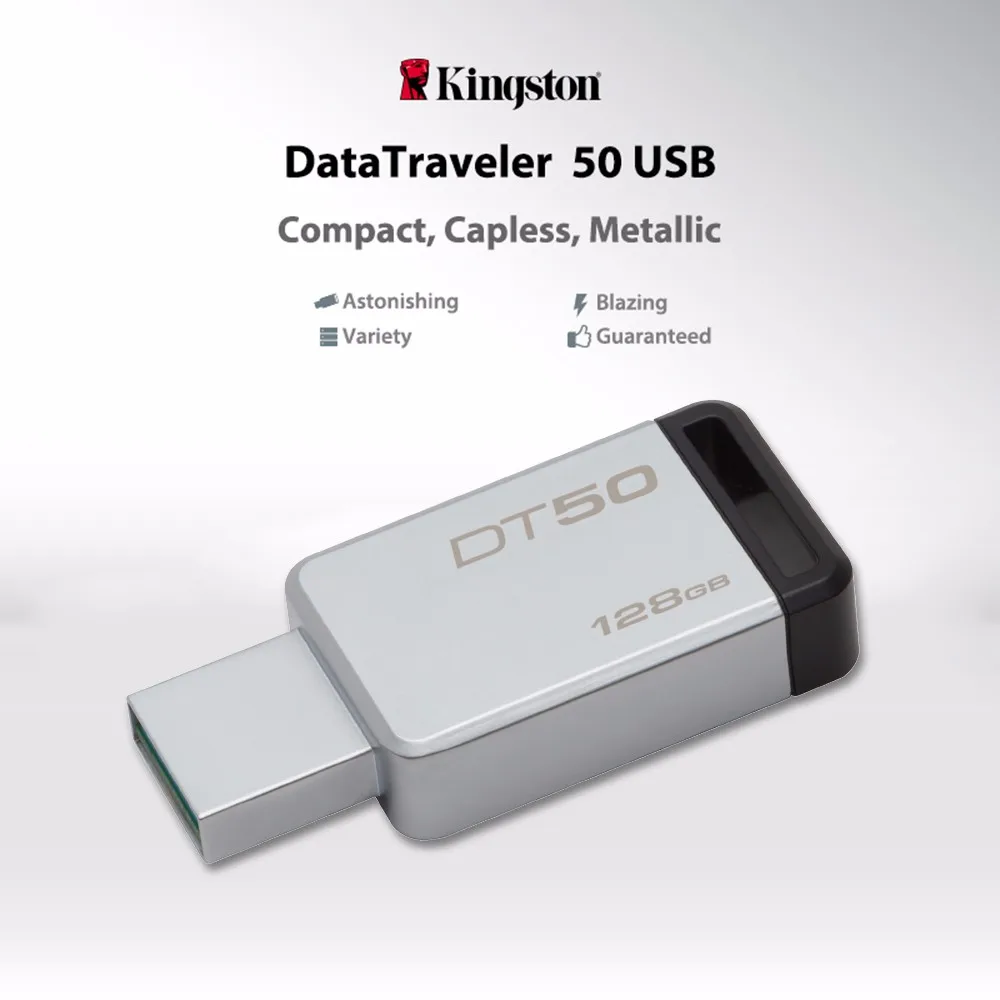 Kingston Digital DT50 USB 3,0 USB флеш-накопитель 16 Гб Флешка 128 ГБ 32 ГБ Флешка 64 Гб металлическая ручка-накопитель 8 Гб памяти U Stick