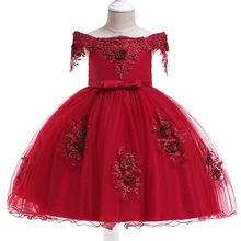 Летнее платье для девочек, платье принцессы на одно плечо, элегантные Детские платья для девочек, одежда для вечерние праздничное свадебное платье