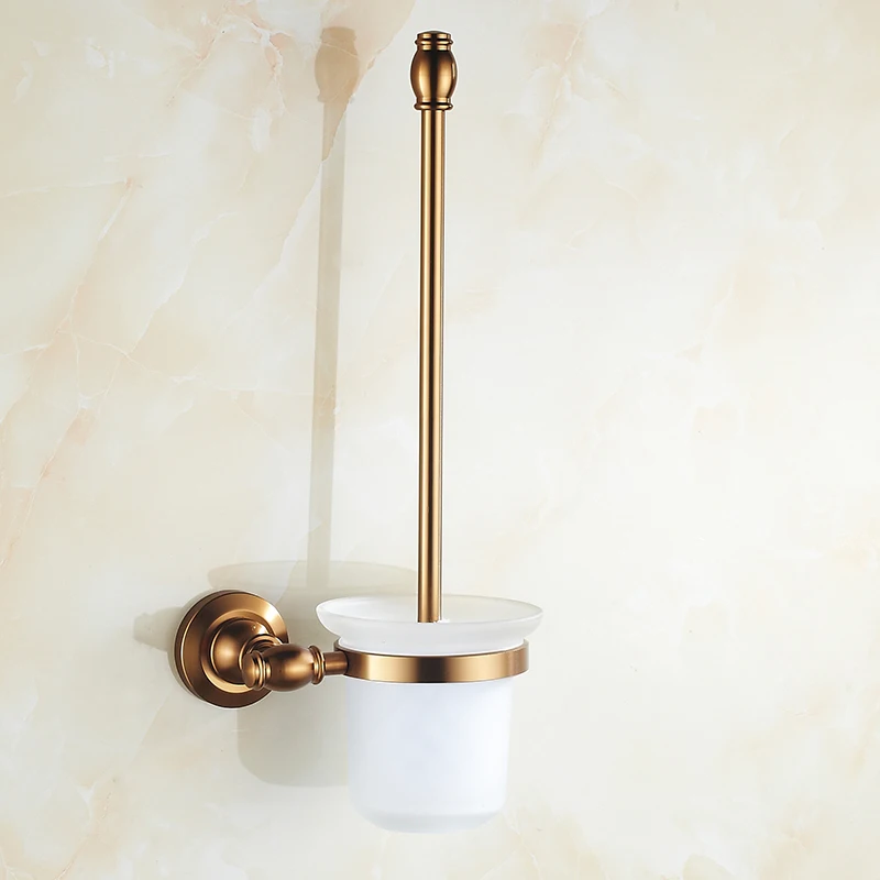 Space Aluminum Toilet brush holder wall mounted antique glass toilet brush holder for bathroom
