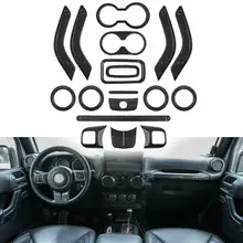 Chuang Qian полный комплект(18 шт.) отделка салона комплект для Jeep Wrangler JK 4 двери 2011-(углеродное волокно