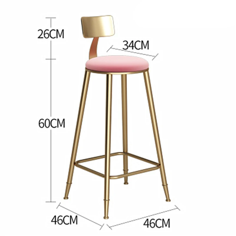Скандинавский стиль Железный арт барный стул креативный многофункциональный коммерческий высокий стул со спинкой и подставкой для ног безопасный стул для кафе - Цвет: B2