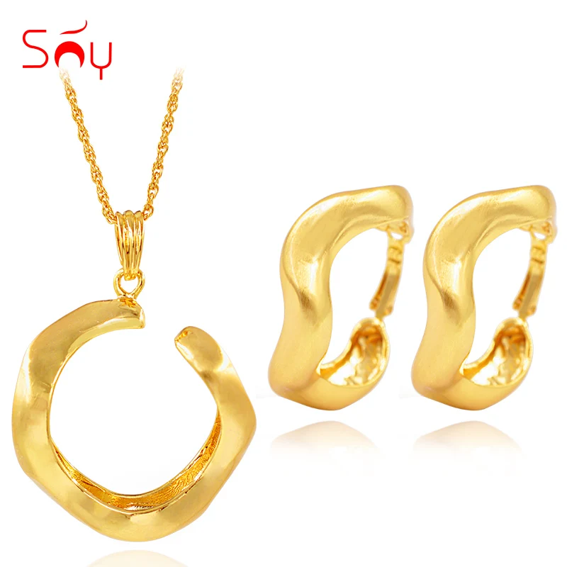 Sunny Jewelry, Классические Ювелирные наборы для женщин, колье серьги кулон, водная волна, круглые ювелирные наборы, вечерние, на каждый день, на помолвку