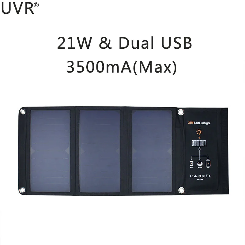 

UVR Solar Energy Phone Charger for Iphone Samsung Android Phone Charge 21W Folding Package Portable Outdoor Sun Power Power Bank
