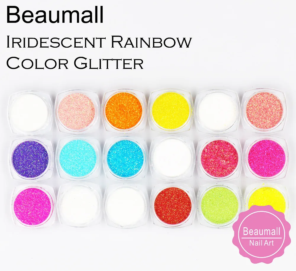 

2g/pot ,0.2mm (1/128 008) Iridescent Rainbow Multicolored Glitters Powders Dusts For Nail ,Tatto Art,Make Up.