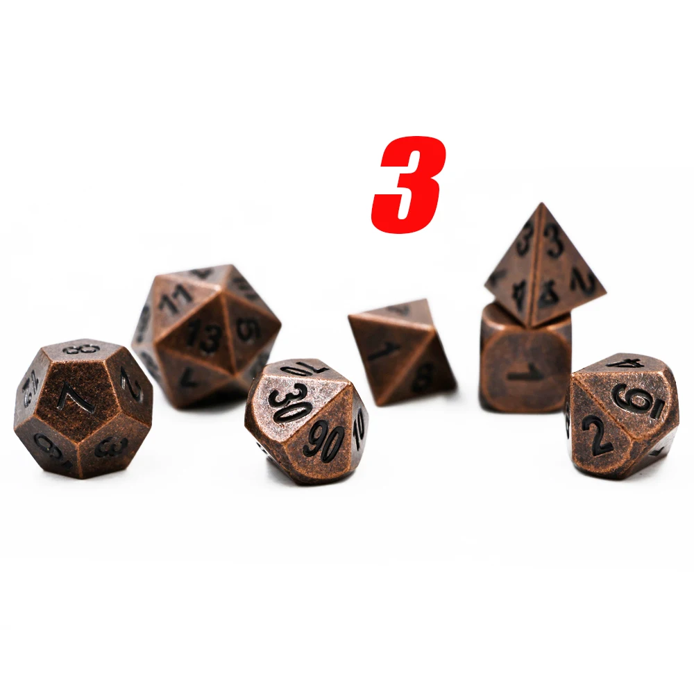 Dungeons & Dragons 7pcs/set Classic RPG Dice D&D Metal Dice Different Color DND Game Dice