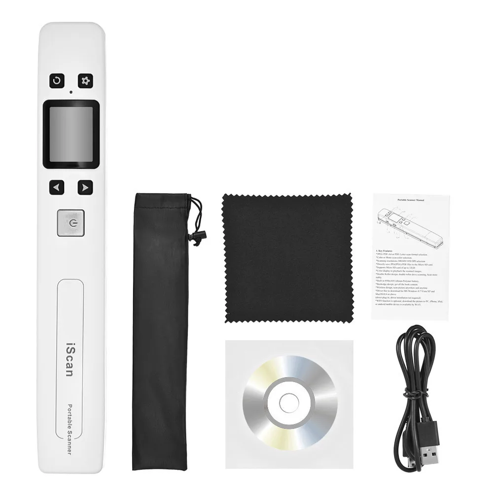 Mini Wireless WiFi Portable Scanner HD LCD Display Receipts Books Handheld Document Scanner A4 Size 1050DPI JEPG or PDF #R20 canon small photo printer