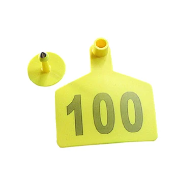 

100pcs Signs with the word ear Laser Typing Copperhead earrings Farm animal identification card Yellow Green Tag Ear LC