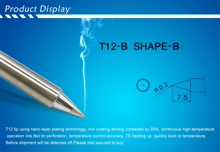 QUICKO T12-B Форма B Серия Solering железные наконечники для T12 FX9501/951/952 ручка сварочные инструменты электронный OLED и STC t12-LED паяльная станция