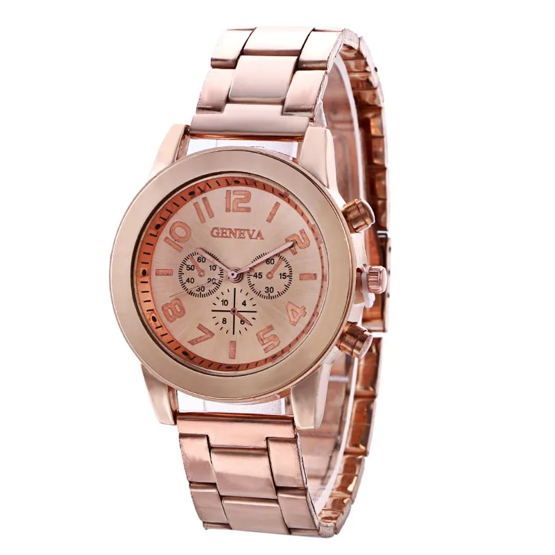 

New Fashion Women watches Ladies Unisex Stainless Steel Watch Luxury Brand Dress Quartz Wrist Watch reloj mujer Rose gold Clock