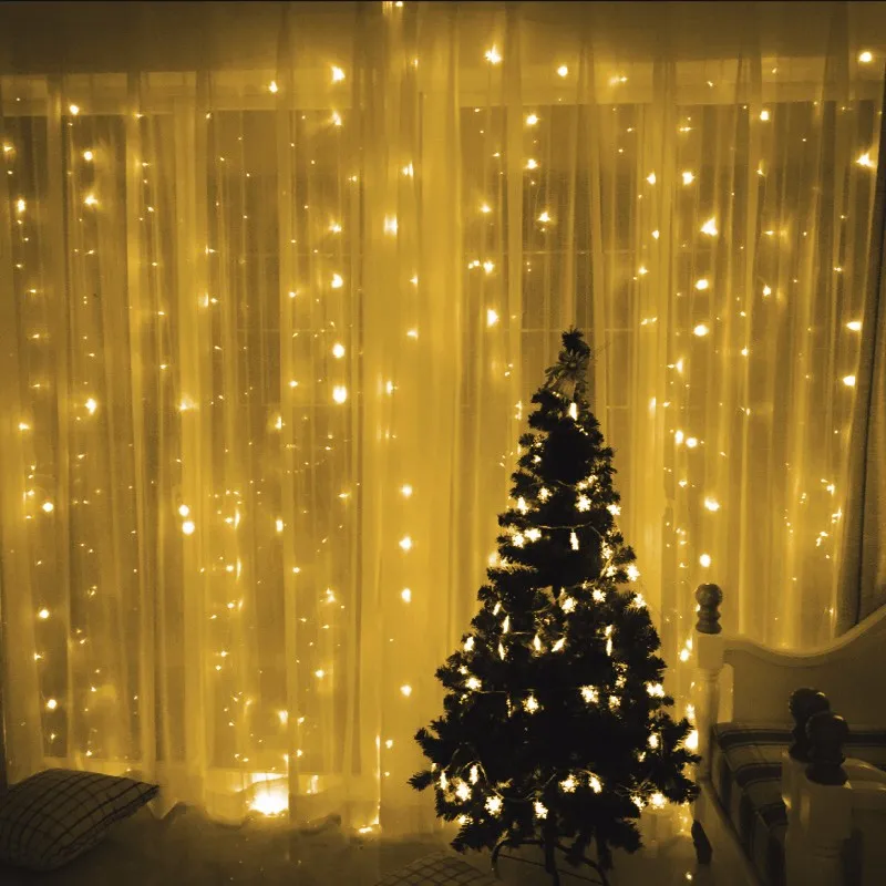 

224 LED Icicle String Lights Xmas Lights Christmas lights Outdoor Lighting For Home Wedding Curtain Garden Decoration 3M*2M