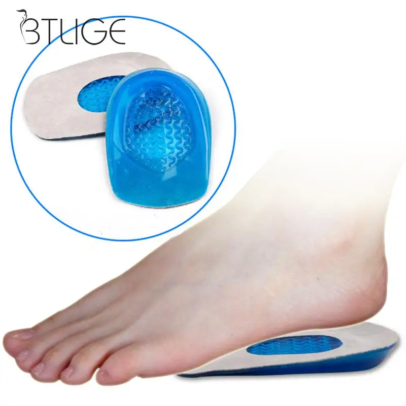

1pair Men Women Silicone Gel Insoles Heel Cushion Soles Relieve Foot Pain Protectors Spur Support Shoe Pad Feet Care Inserts
