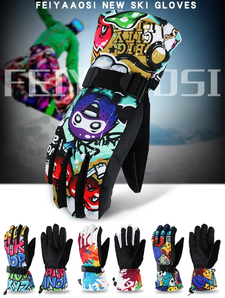 Como Peixe Profissional Adolescente Adulto Snowboard Luvas