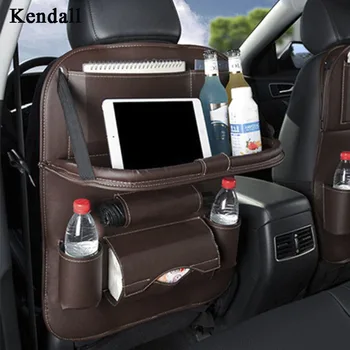 

Car Seat Storage Hanging Bag Leather Belt Tray Folding Folding Plate Car Seat Bag