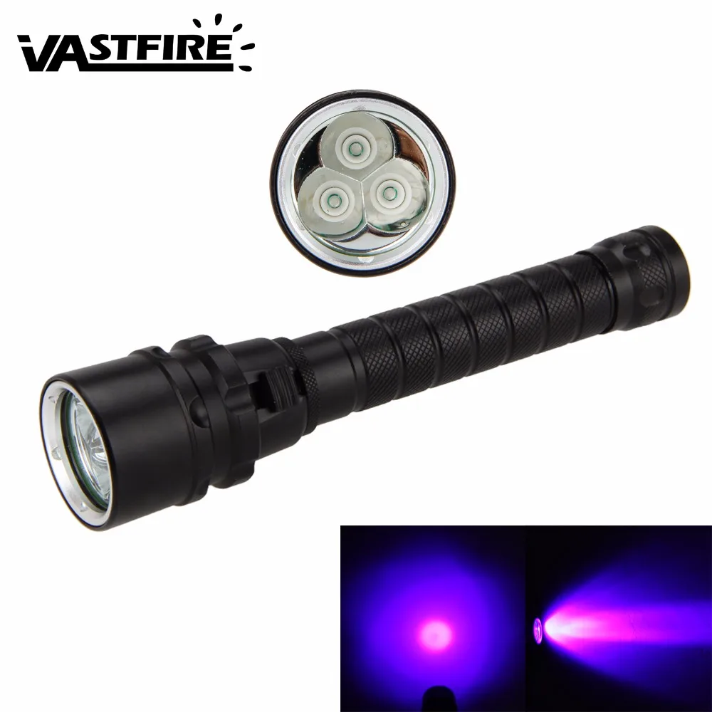 Underwater 100M Diving Flashlight Lanterna 10W PURPLE UV LED Light Lamp Scuba Diving Flashlight Torch Dive Light