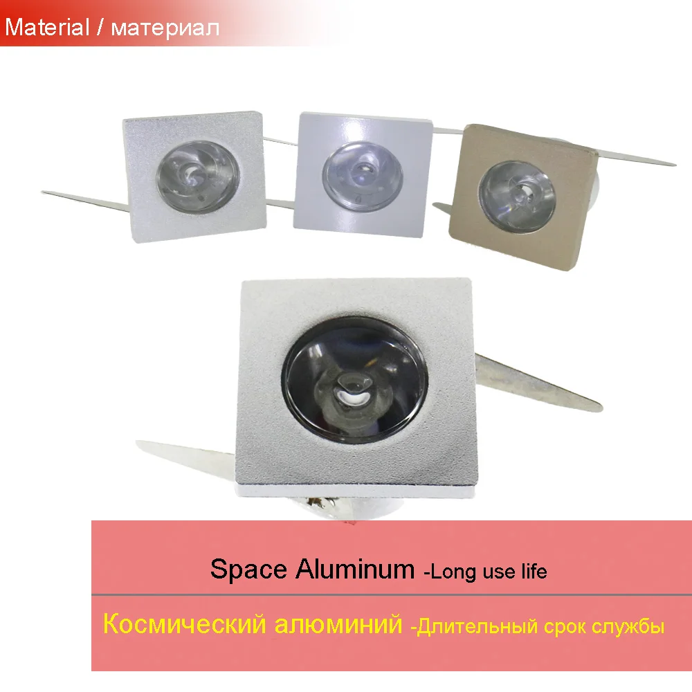 Светодиодный точечный светильник, 6 шт., квадратный мини-точечный светильник, светодиодный потолочный светильник 1 Вт, 3 Вт, AC110V, 220 В, светодиодный комнатный светильник для шкафа, со светодиодным драйвером IL0