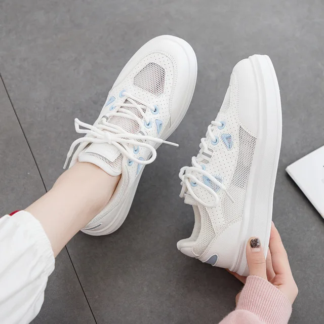 

BZBFSKY Women Casual Shoes Autumn Mesh Women Shoes Platform Lace-Up Fashion Breathable Women Sneakers Woman zapatos de mujer