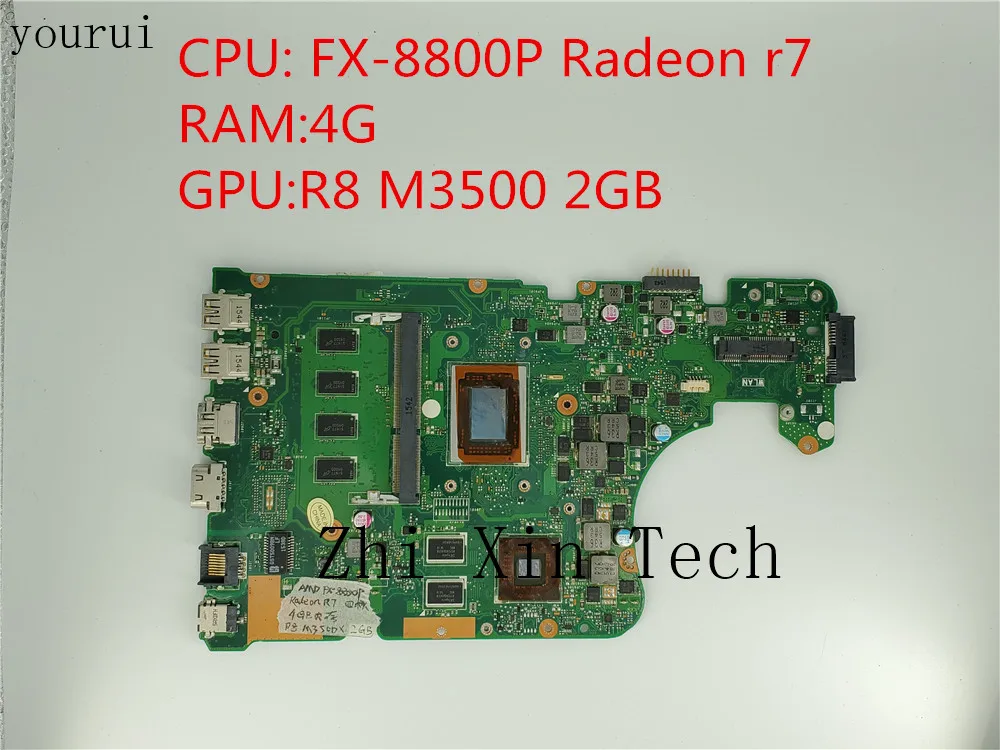 Yourui Высокое качество для ASUS X555DG X555D X555DA Материнская плата ноутбука REV2.0 FX-8800P